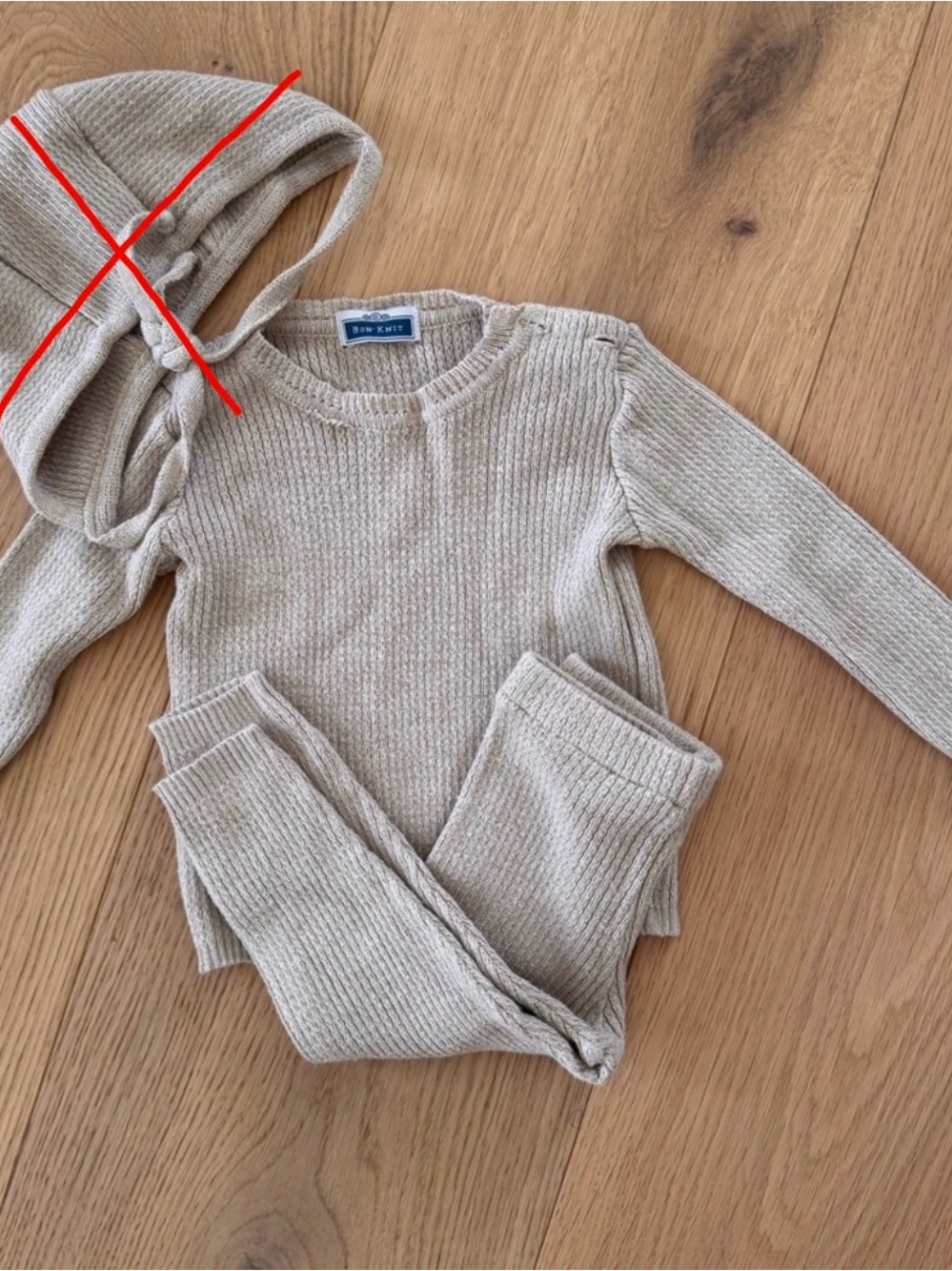 Bon Knit Neutral baby knit matching set